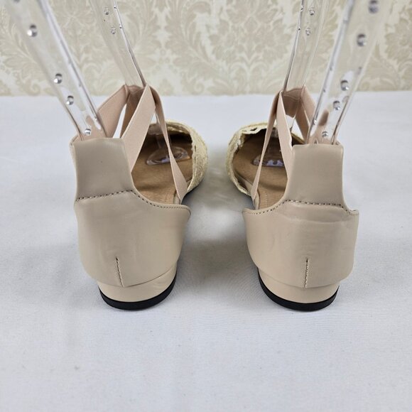 Unbranded Sz 37 (US 6.5-7) Cream Crochet Flats Pointed Toe Elastic Cross Straps - Picture 6 of 16